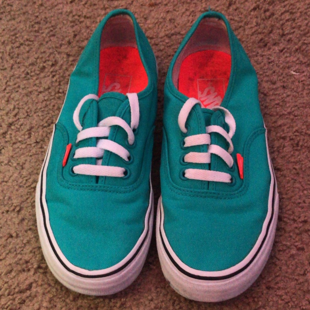 teal vans authentic low rise shoes